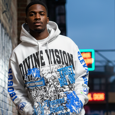 Trauma Made Elevation Hoodie Male Model